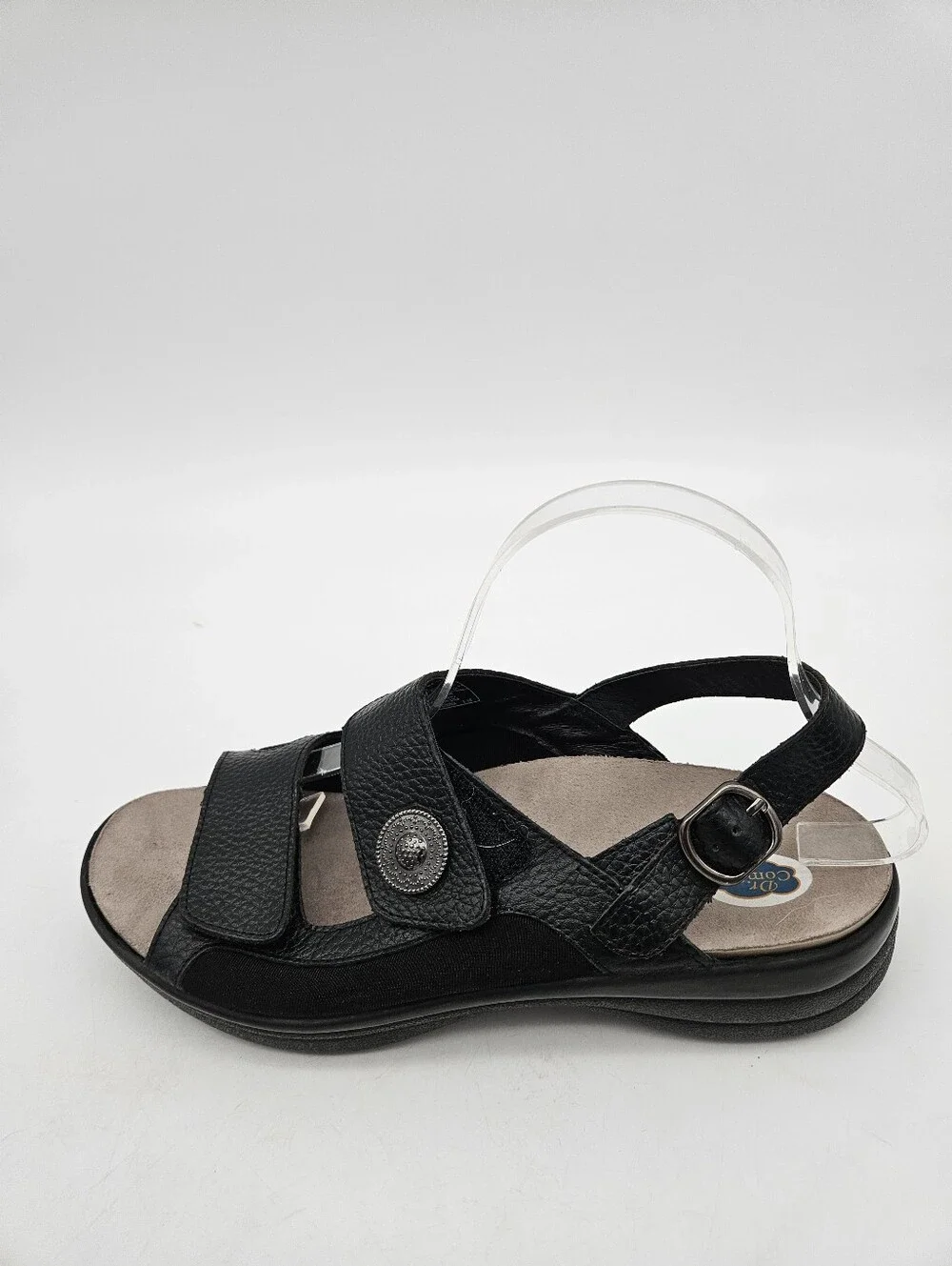 Dr. Comfort Lana Slingback Sandals Diabetic Black Pebbled Leather Womens Size 10